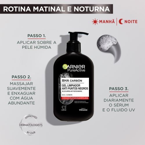 Pure Active Gel de Limpeza de Rosto com Carvão Pele com Tendência Acneica